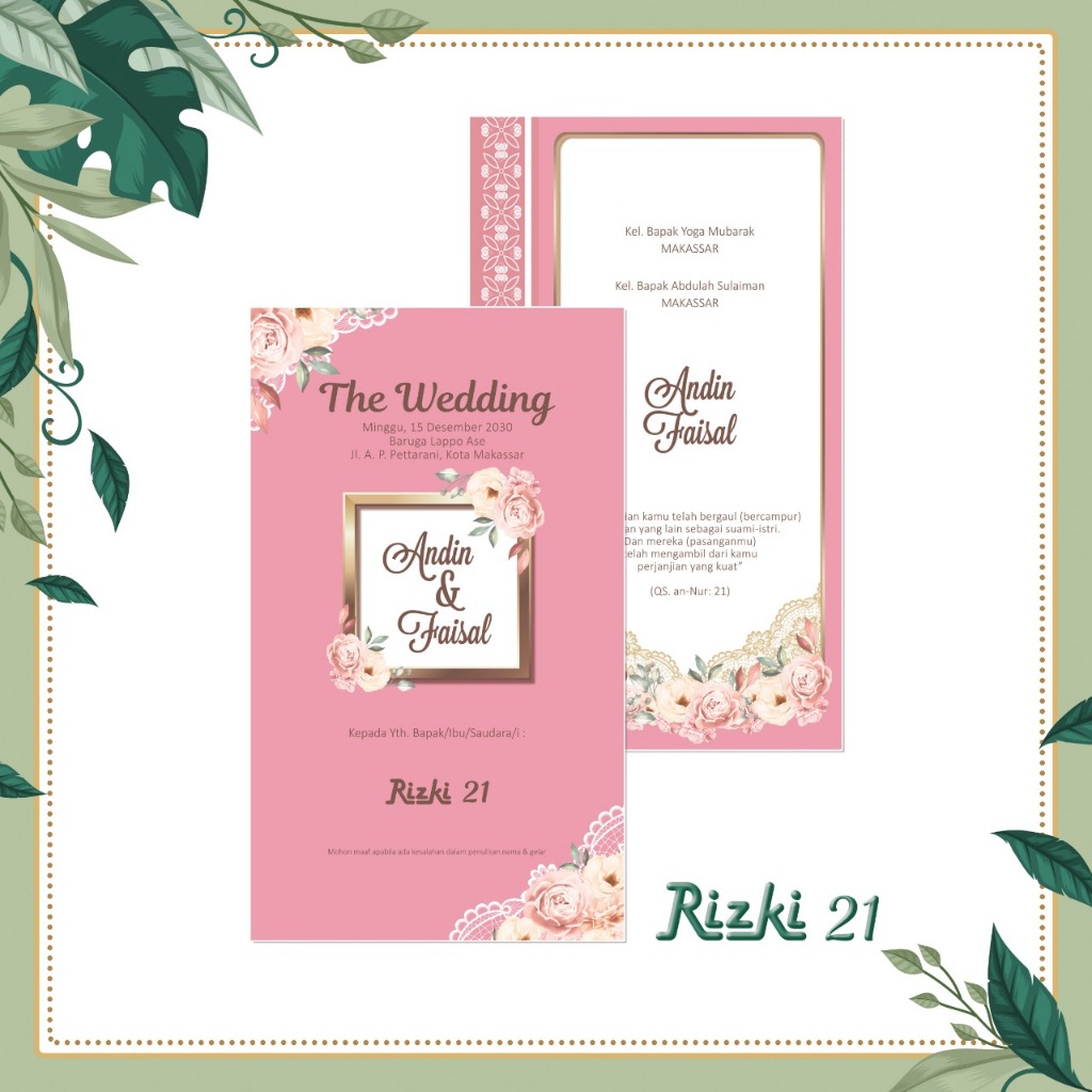 Undangan Pernikahan Undangan Pernikahan Murah Terbaru Undangan Custom Undangan Aesthetic Undangan Se