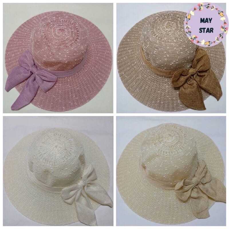 Topi Pantai Bundar | Topi Piknik Wanita | Topi Warna | Topi Liburan