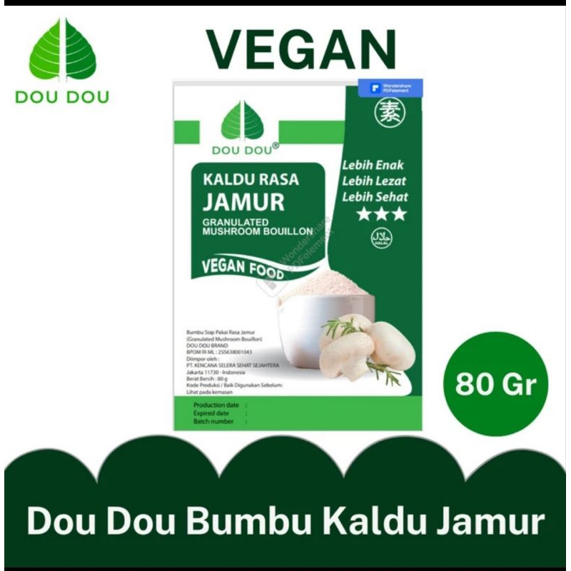 

Dou Dou Bumbu Kaldu Jamur 80g Halal Vegan bukan Totole