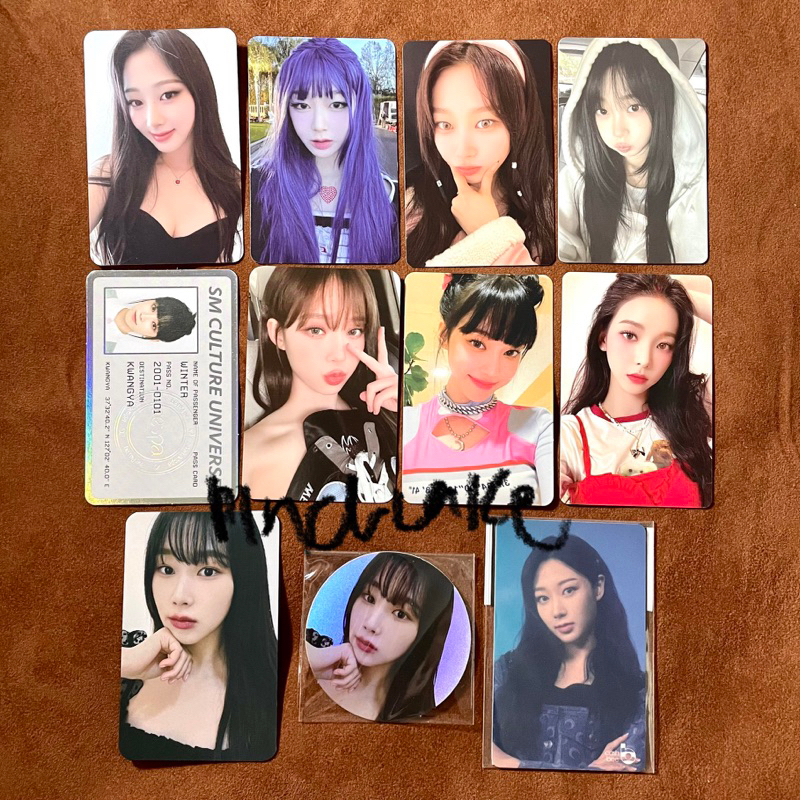 aespa giselle winter karina pc poca photocard everline cannes spicy anime sg23 qq music hoodie sg22 