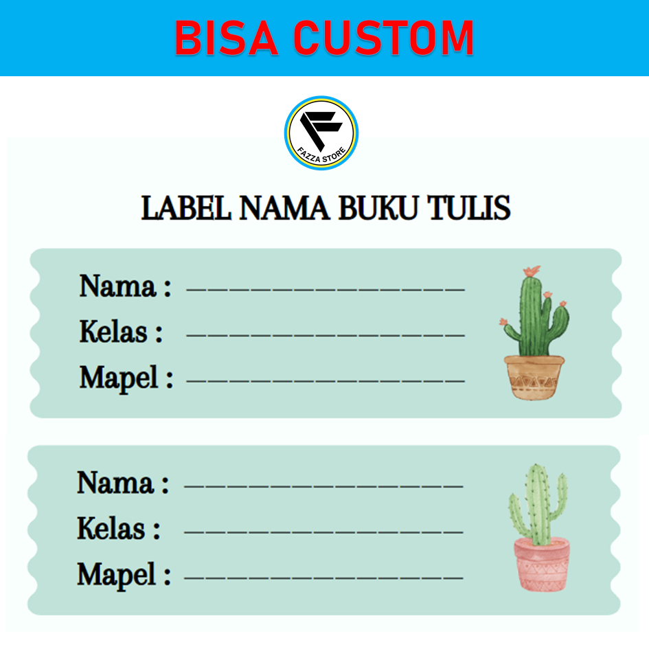

Sticker Label Buku Pelajaran Bebas Custom Nama dan Tema