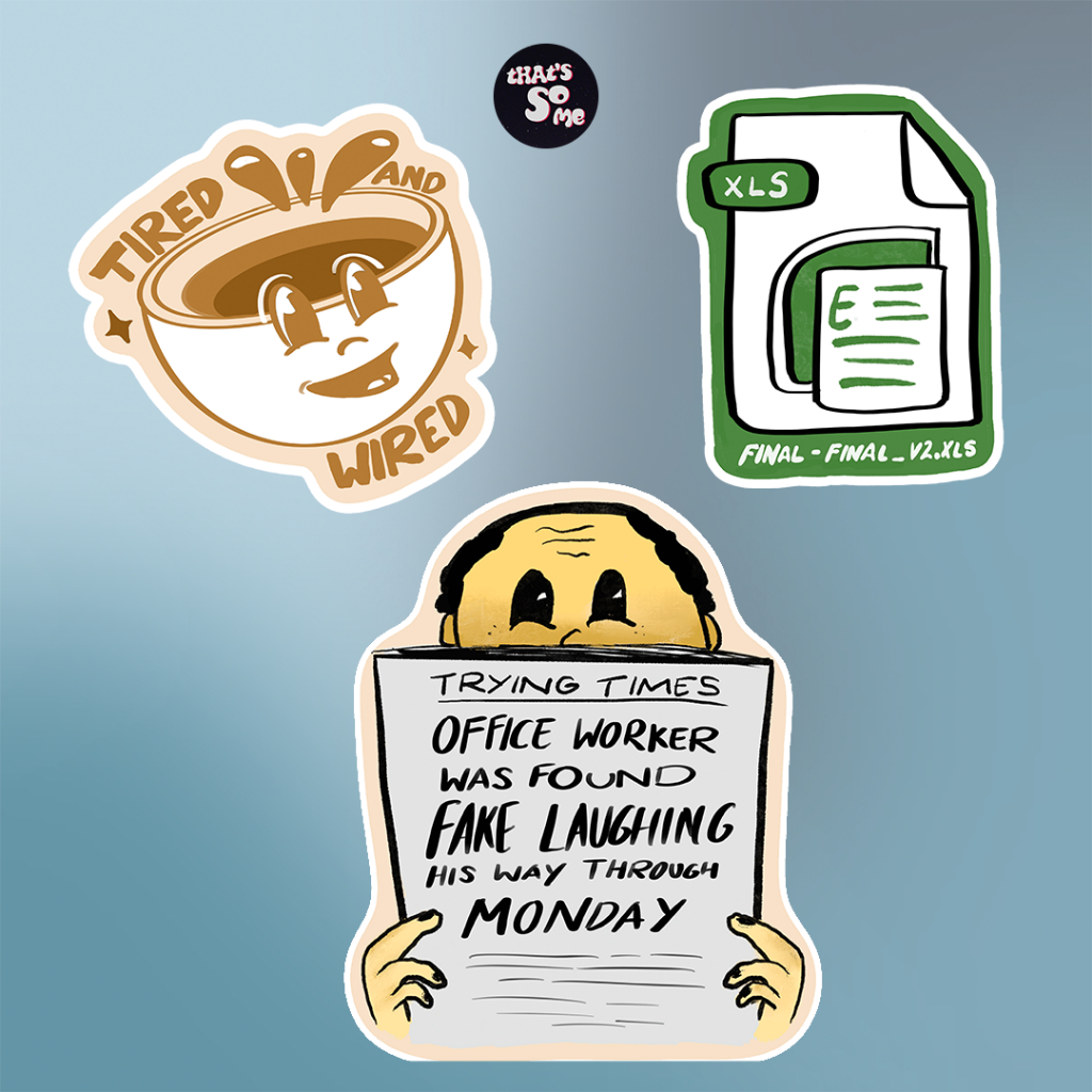

STICKER PACK: Work, Office, Workaholic Theme A6