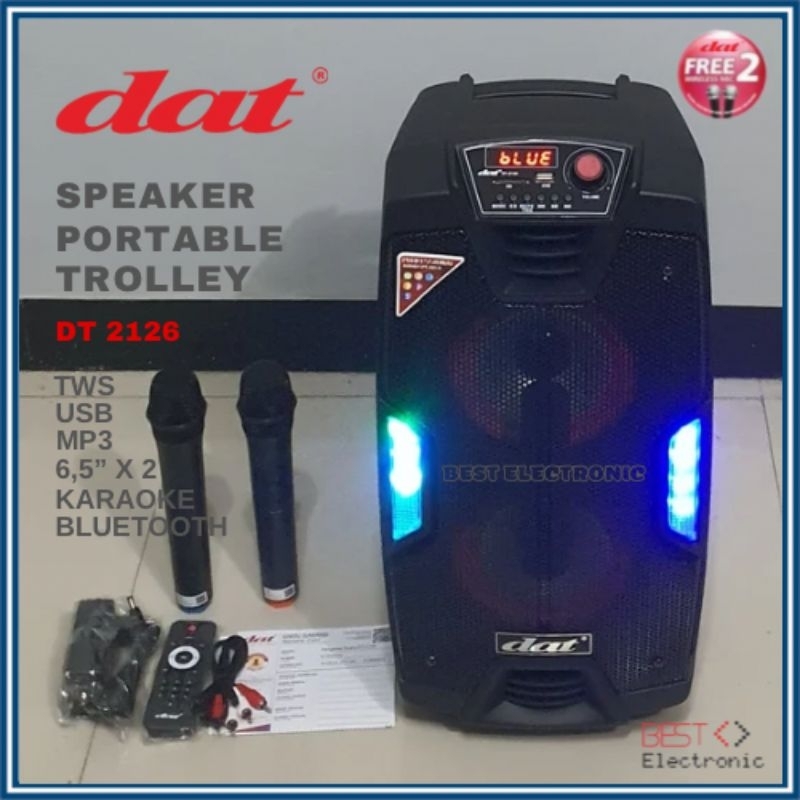 SPEAKER AKTIF TROLLEY 6,5 INCH DAT DT 2126 DT2126 2126 BLUETOOTH