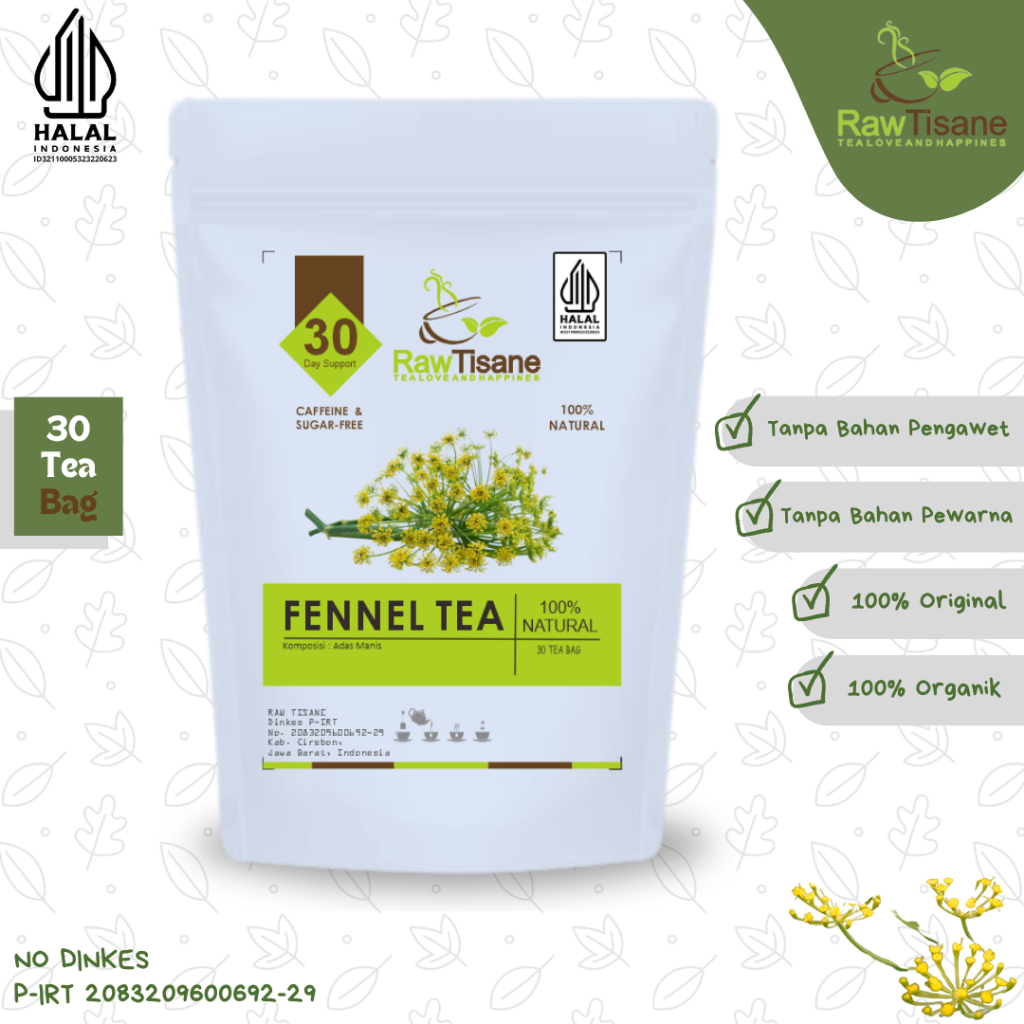 

RAW TISANE Fennel Tea : Fennel Seeds Tea / Teh Biji Adas Manis All Varian Isi 30 Tea Bag