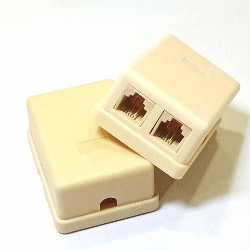 Sambungan Kotak Terminal Roset Kabel Telepon 2 Port Lubang Box RJ11 RJ 11