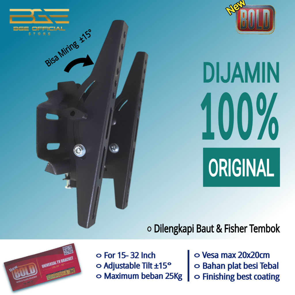 Bracket TV Led 15 - 32 Inch Adjustable Tilt