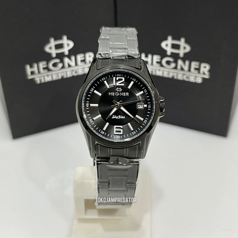 JAM TANGAN WANITA HEGNER HW 1295L BLACK ORIGINAL