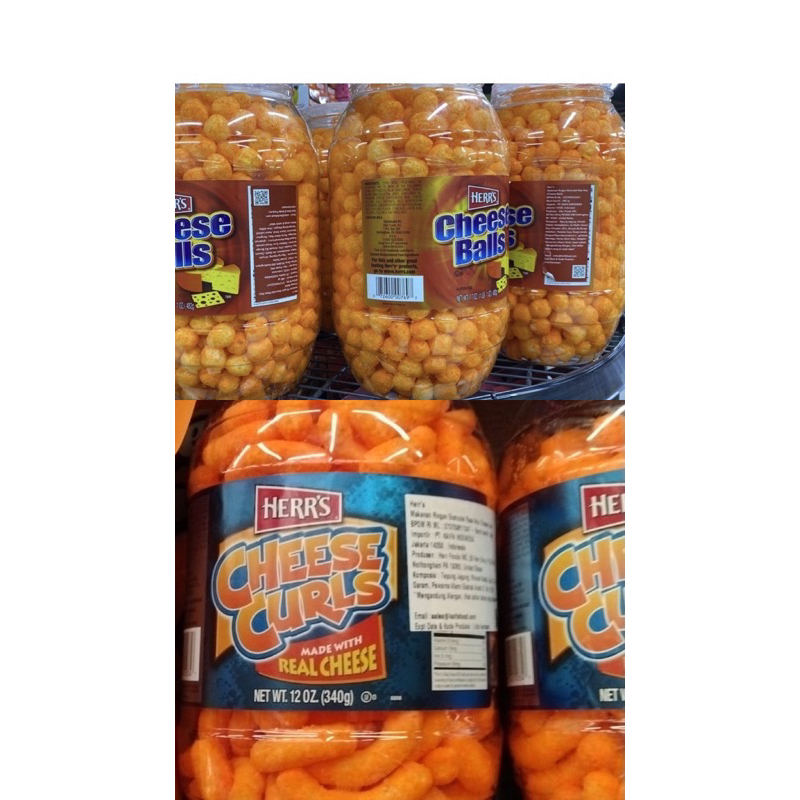 

Herr’s Cheese Balls 482gram cheese curls 340gr gluten free / Cheese Balls jumbo / Chesse ball