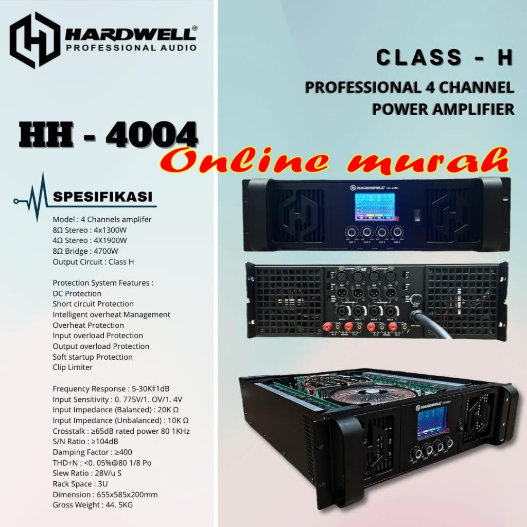 POWER AMPLIFIER DIGITAL HARDWELL HH4004 / HH 4004 CLASS H 4 CHANNEL