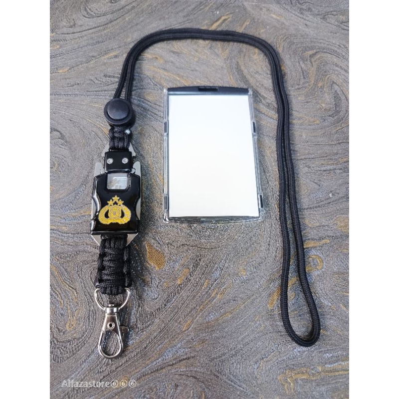 

Tactical lqnyard holder id card logo tribrata polri