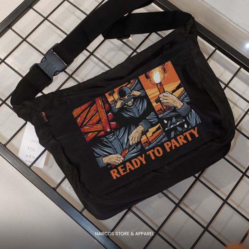 Tas Selempang Pria murah Sling bag cowok distro anti air waterproof keren kekinian kerja simpel orig