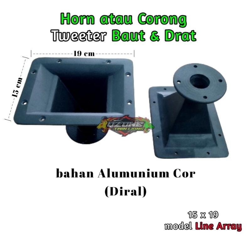 Corong/horn tweter/Twiter ukuran 15x19 untuk tweter drat atau tweter baut Bahan cor aluminium / dira