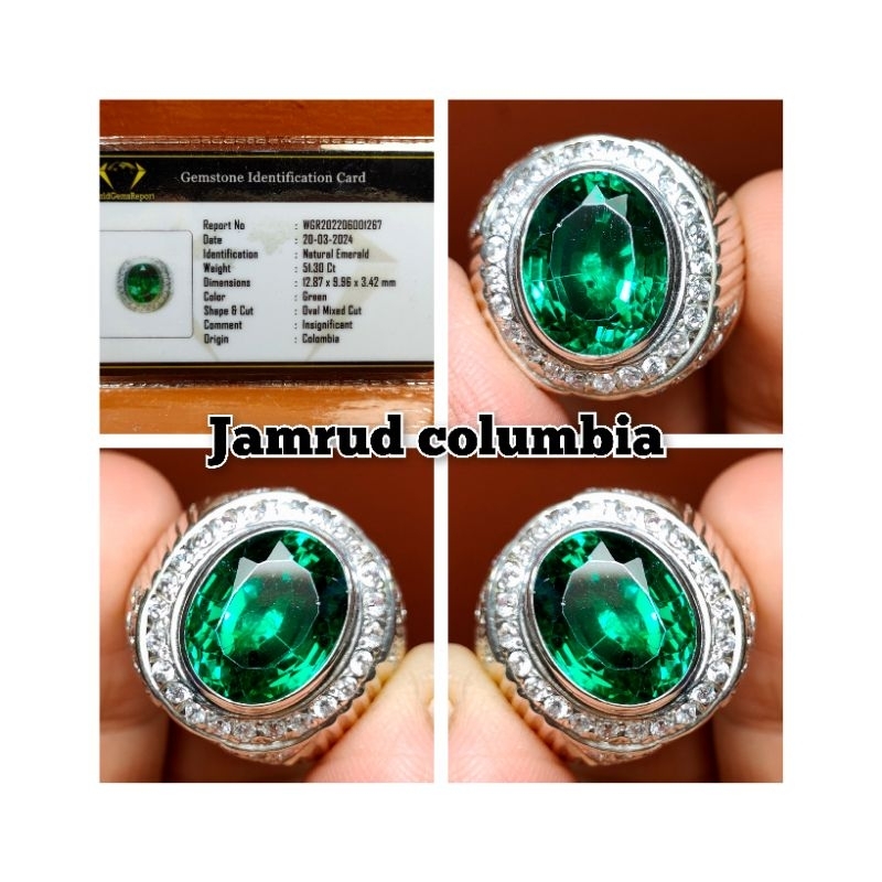 CINCIN BATU PERMATA JAMRUD COLUMBIA KRISTAL