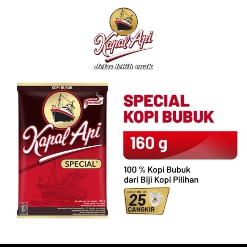 

Kopi Kapal Api 160gr Kopi Bubuk