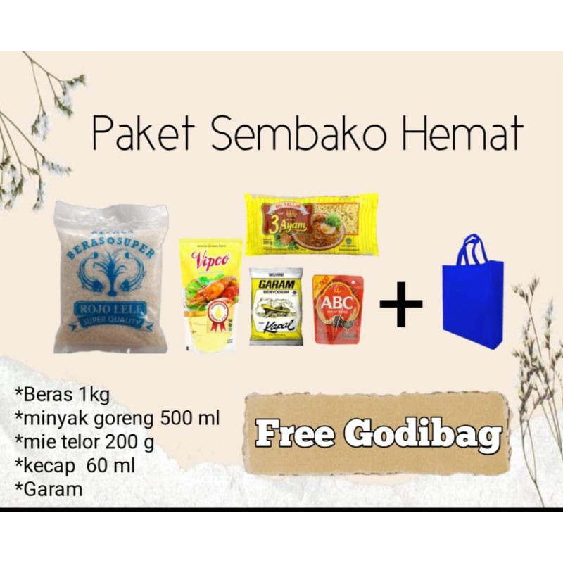

Paket Sembako Hemat Free Godie Bag
