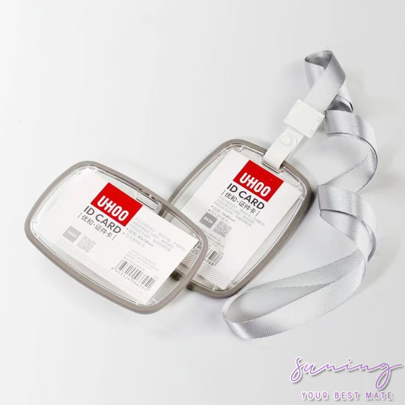 

Casing Tempat ID Card Karet/Card holder Transparent Badge ID Card casing Kartu pegawai-Suning Mall