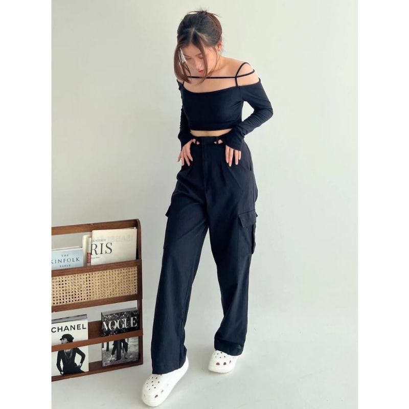 DICHA-CELANA PANJANG CARGO WANITA CELANA CARGO WANITA CELANA KEKINIAN WANITA CARGO COMBAD