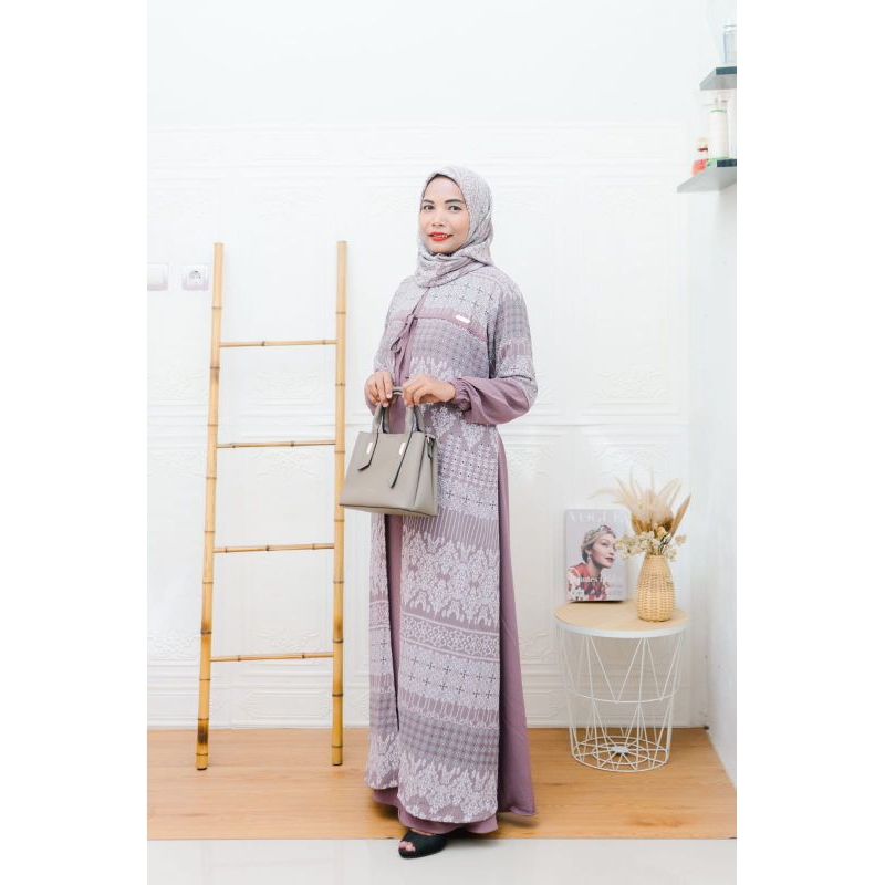 GAMIS ETNIK SET HIJAB SEGI EMPAT AZARA/GAMIS SET CRINGKEL ALEVA PREMIUM