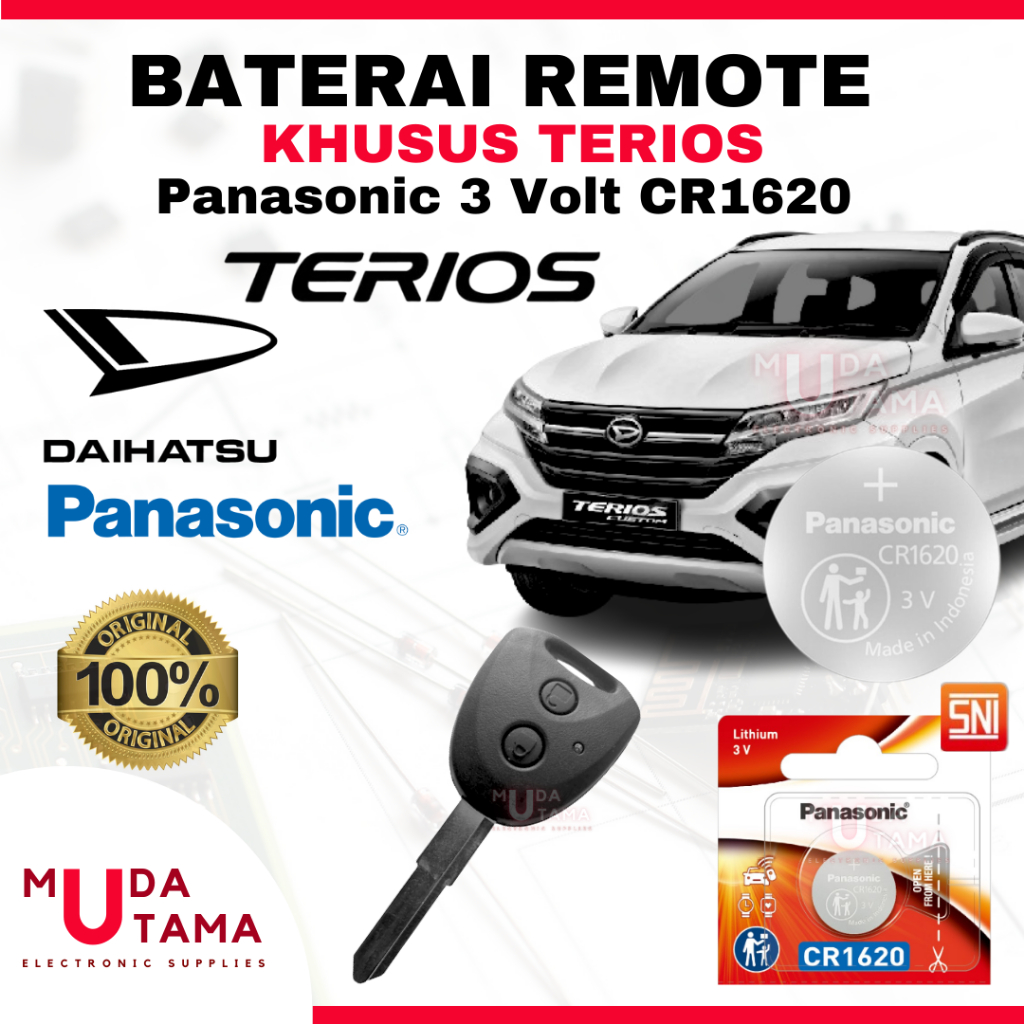 Baterai Remote DAIHATSU TERIOS - ORIGINAL PANASONIC CR1620 | Battery Remote DAIHATSU TERIOS | Batera