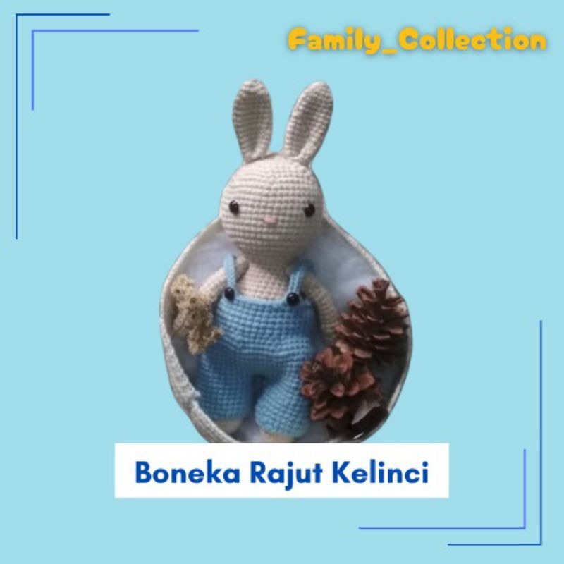 Boneka Kelinci Rajut, Boneka Rajut, Boneka Anak, Hampers Rajut