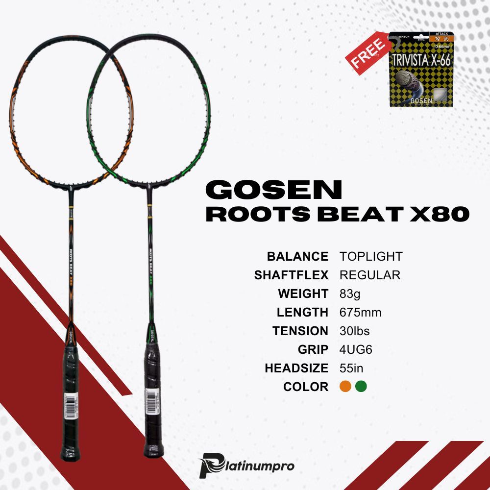Raket Badminton Gosen Roots Beats X80