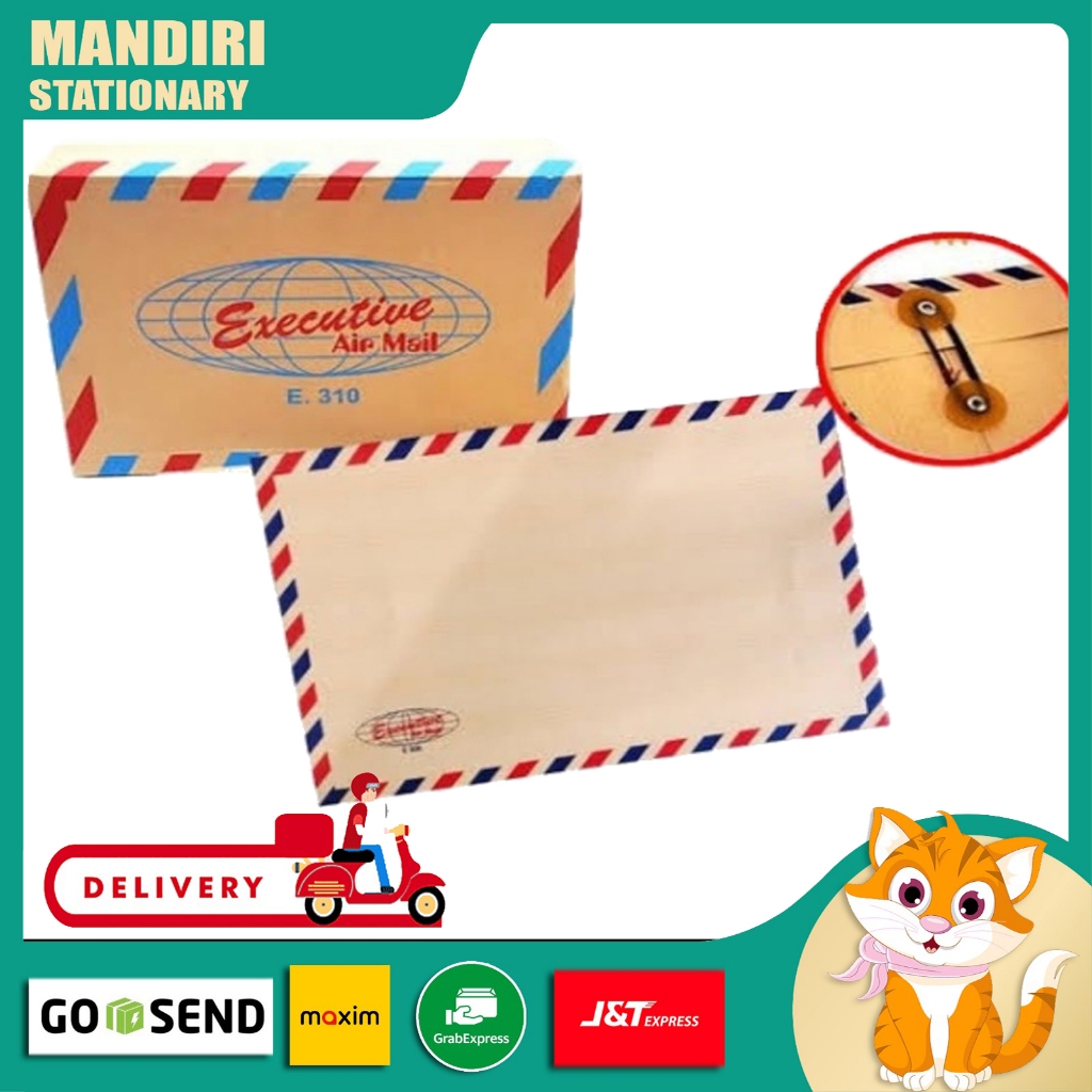 

Amplop Coklat EXECUTIVE Folio Tali 310 Airmail/Map Coklat Lamar Kerja