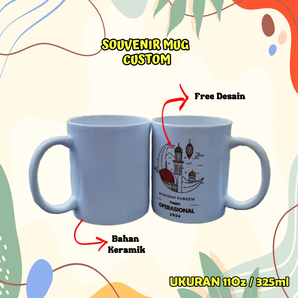 Souvenir ultah aqiqah merchandise Mug custom Foto Sablon