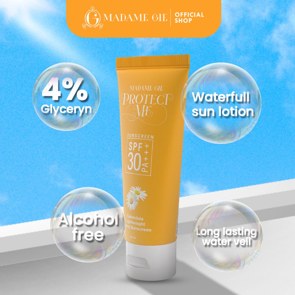[RENEW] Madame Gie Protect Me Sunscreen SPF 30 PA +++* With Calendula - Skincare Sunblock Image 4