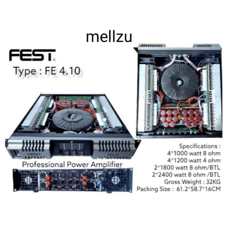 Power FEST FE 4.10 Original Amplifier FEST 4 Channel FE4.10