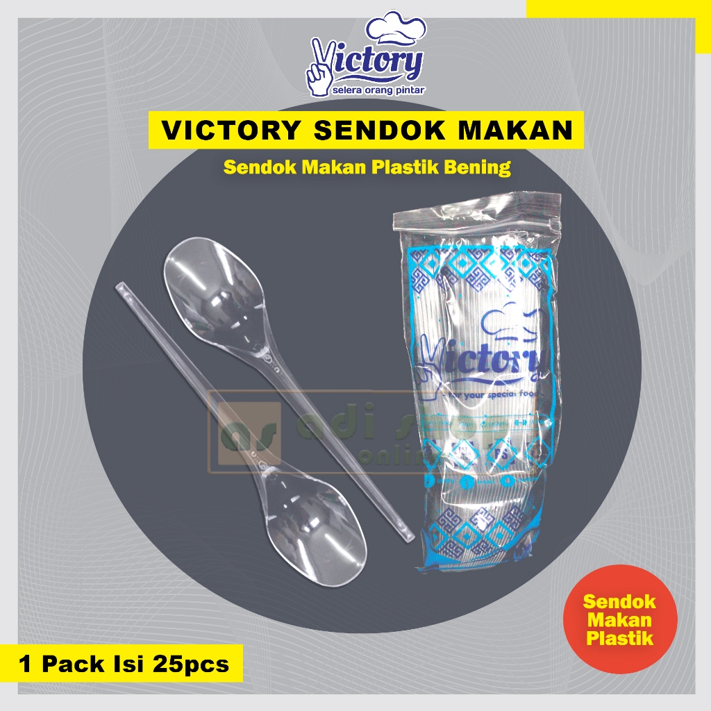 Sendok Makan Bening Victory / Sendok Plastik Bening 1 PACK (isi 25pcs)