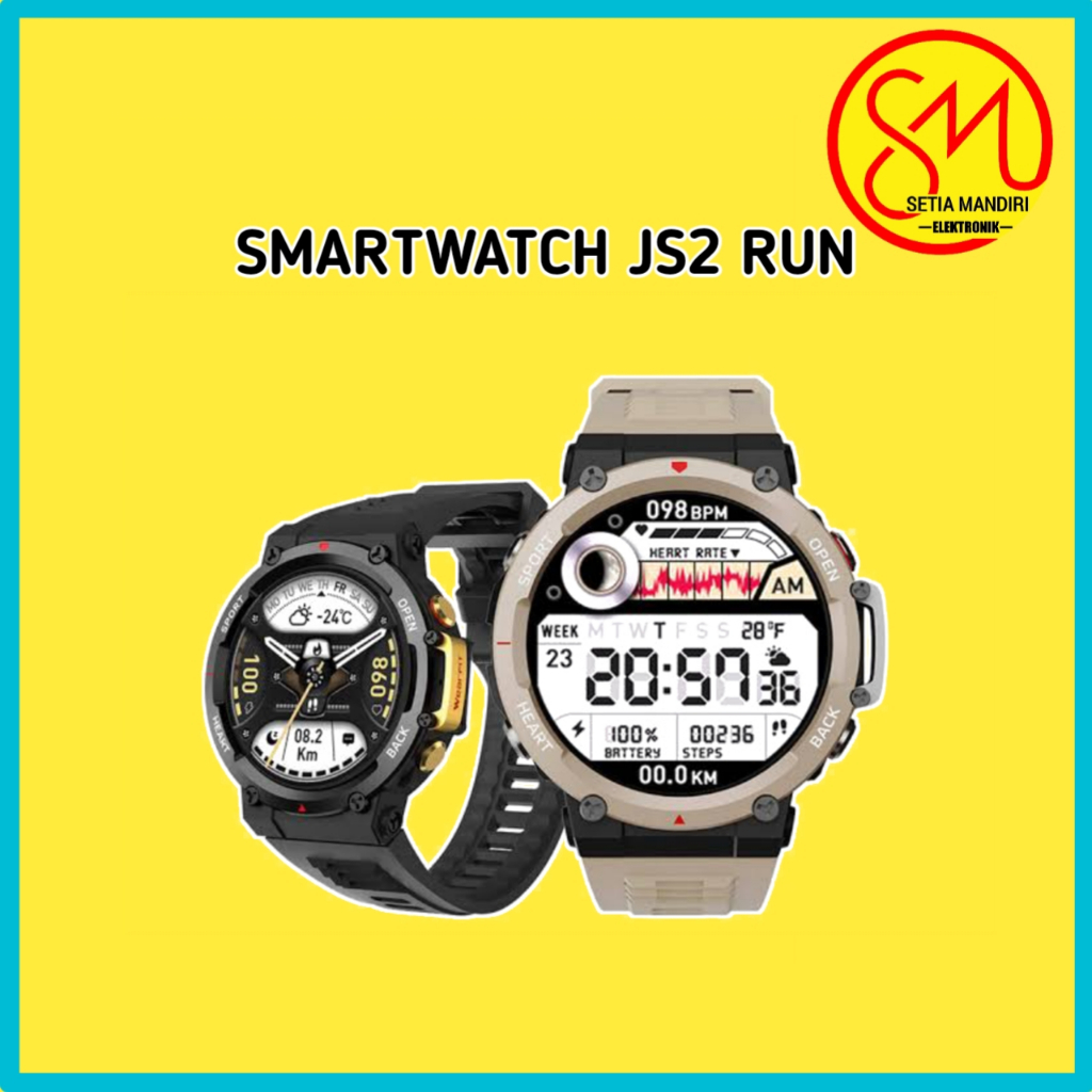 Smartwatch JS2 RUN Jam Tangan Pintar Musik Olahraga Sport Cek Kesehatan Original