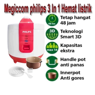 Rice Cooker Premium Philips Penanak Nasi Analog  MEGIC COM PHILIPS/ Rice Cooker Philips