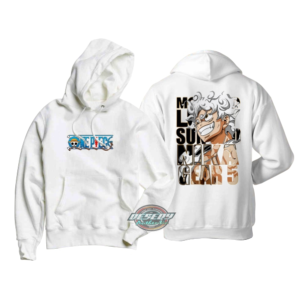 Hoodie Pria One Piece Luffy Gear 5 - Hodie anime luffy - Sweter distro Hudy Remaja Dewasa Hitam Jump