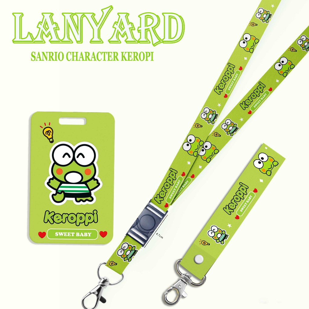 

STRAP LANYARD CARD HOLDER Keropi Keroppi Gantungan Kunci, Handphone, ID Card