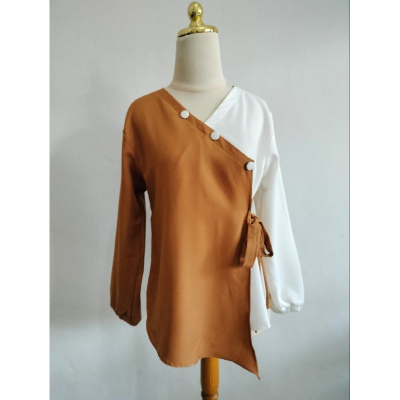 Baju Atasan Wanita Model Tali Pinggang Ikat Aktif