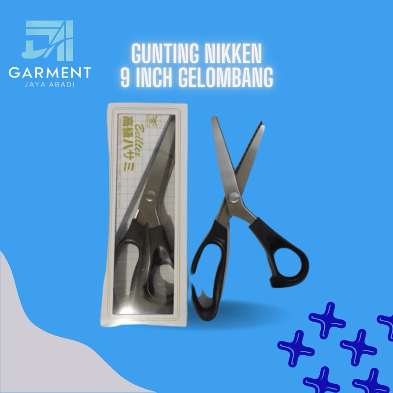 

Gunting Kain Bergelombang Nikken 9"-230 mm Premium Quality