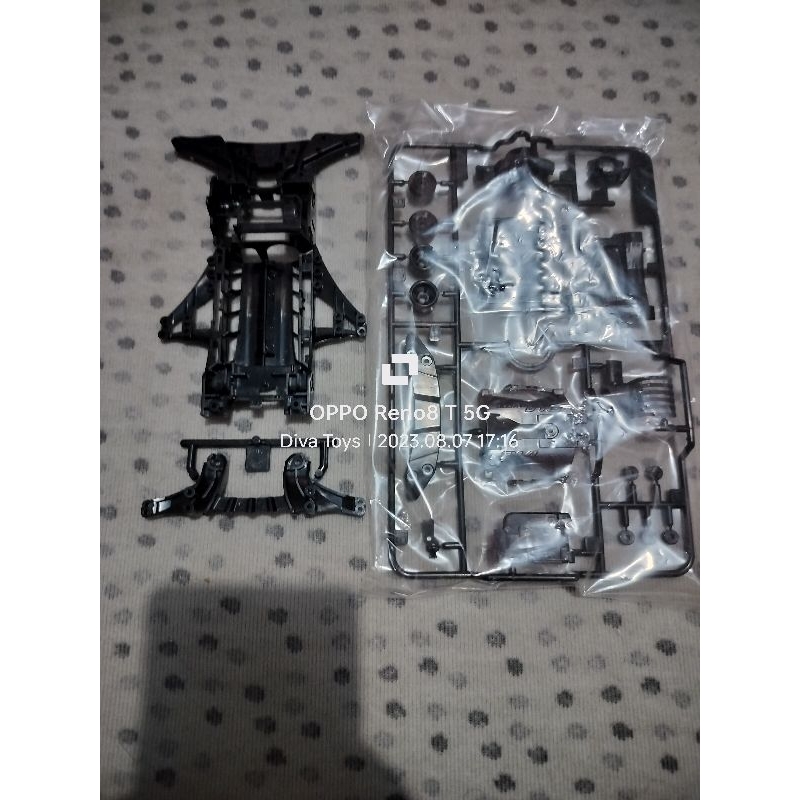 Tamiya Chassis Set FMA Grey/Hitam + Gearbox FM-A Hitam + Akar