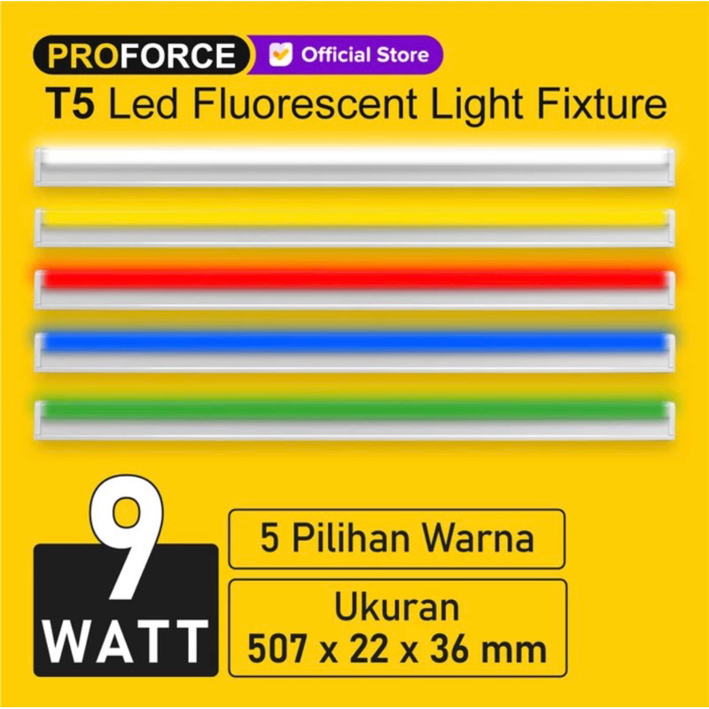 Lampu TL LED Proforce T5 9 Watt Panjang 50 CM Warna Putih