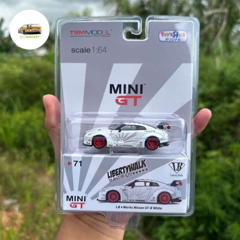 Mini GT 71 Nissan GTR R35 ToyRus White / Putih - Not Inno PGM Tarmac