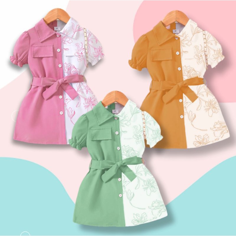 Dres Rovie - Baju anak perempuan umur 8 bulan - 1,5 tahun. Baju Bayi Cewek