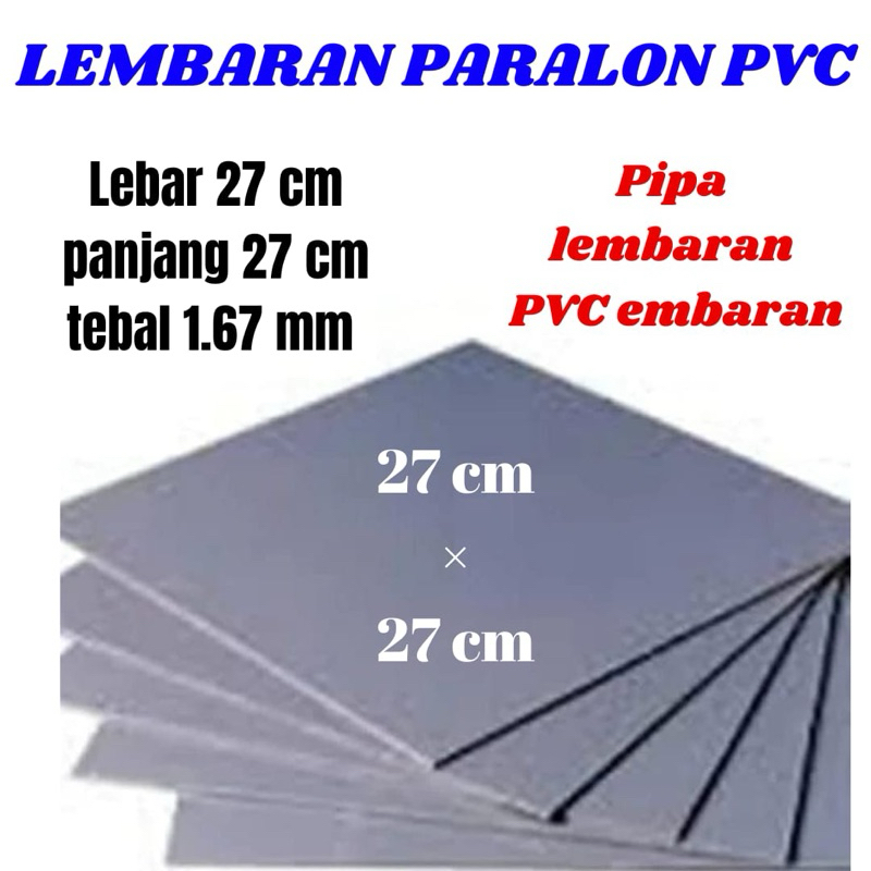 PVC LEMBARAN PIPA PARALON LEMBARAN Ukuran 27X27 cm Tebal 1.67mm Pipa Lembaran