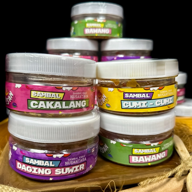 

Bundling 4 Sambal Bawang Sambal Baby Cumi Sambal Cakalang dan Sambal Daging Suwir