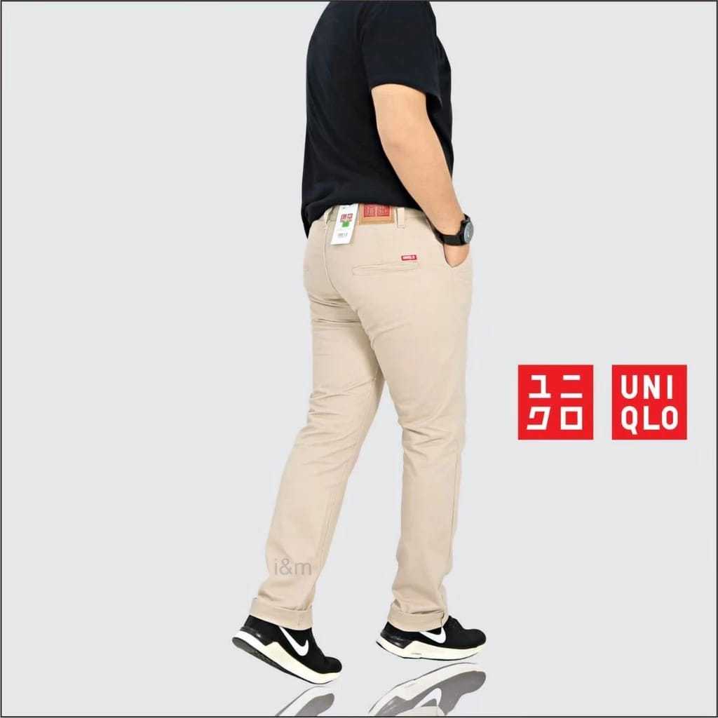 UNIQLO Celana Cinos pria slim fit Celana Panjang pria Terbaru