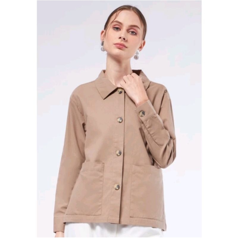 [PRELOVED] Executive Long Sleeve Trucker Jacket Khaki