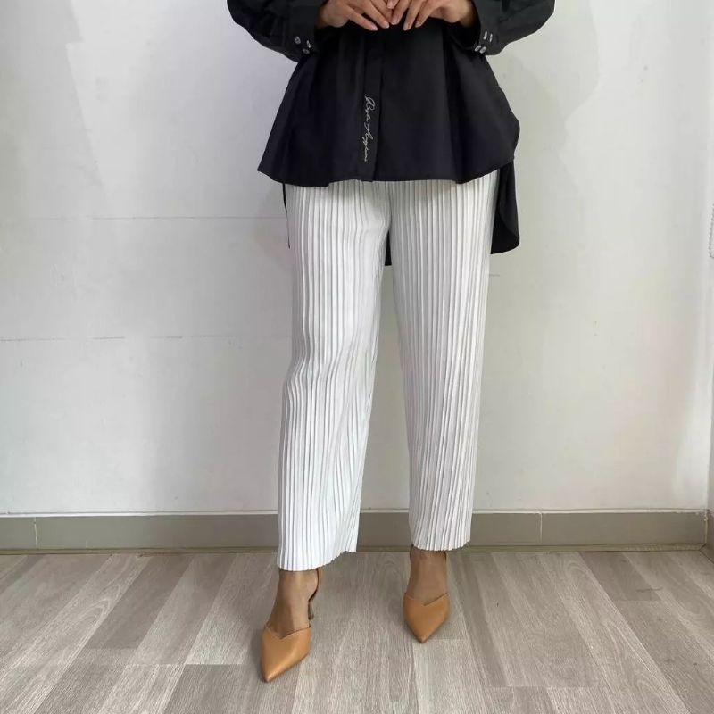 CELANA PLISKET PANJANG PUTIH KULOT PUTIH CELANA PANJANG HAJI UMROH TERLARIS TERMURAH