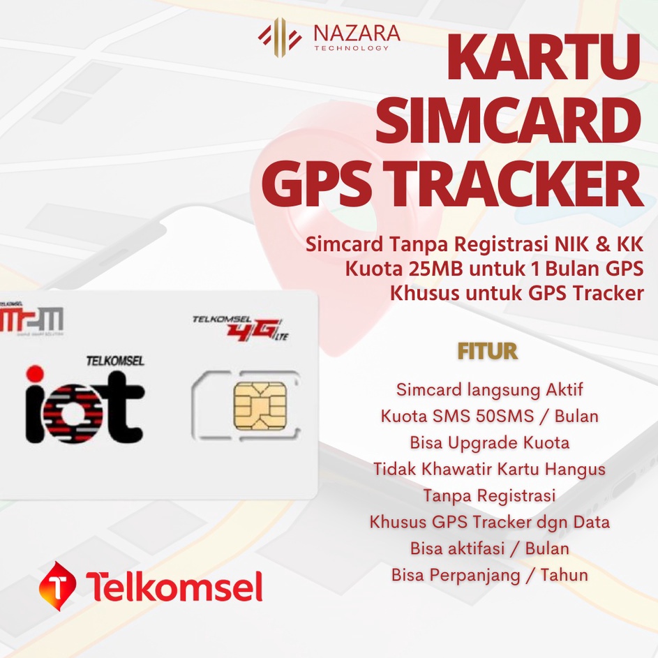 SimCard Kartu GPS Tracker IOT Telkomsel