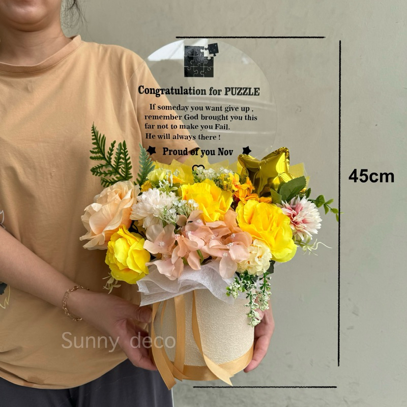 [Instan2-3jam] Bloom box Wisuda Papan Bunga Acrylik | BloomBox Akrilik ULang tahun Papan bunga congr