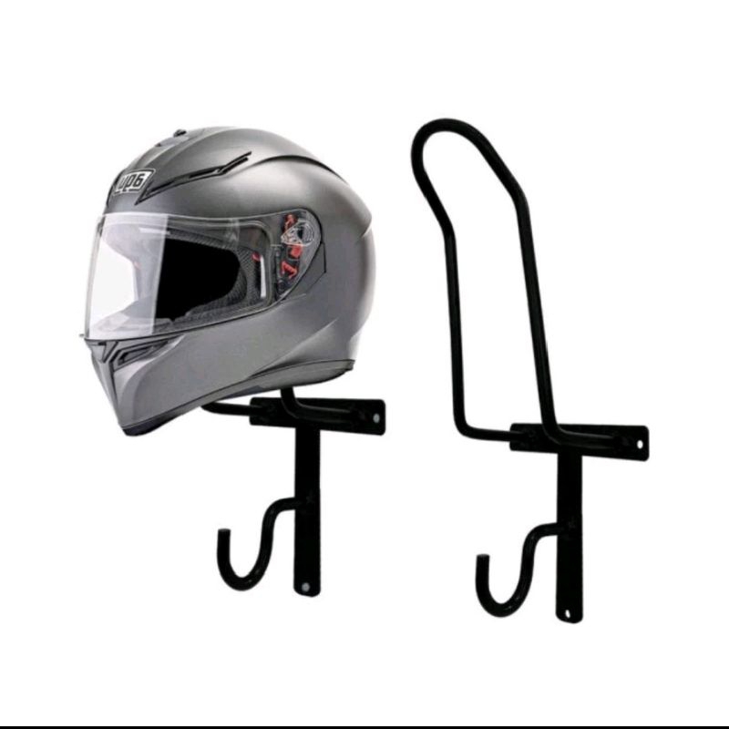 Gantungan Helm Besi Topi Tas Serbaguna Tempel Dinding