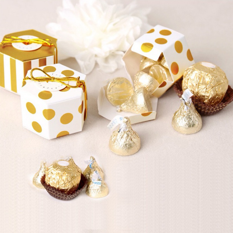 

Mi.casa - Golden Gift Box candy souvenir ultah wedding kotak kado packaging