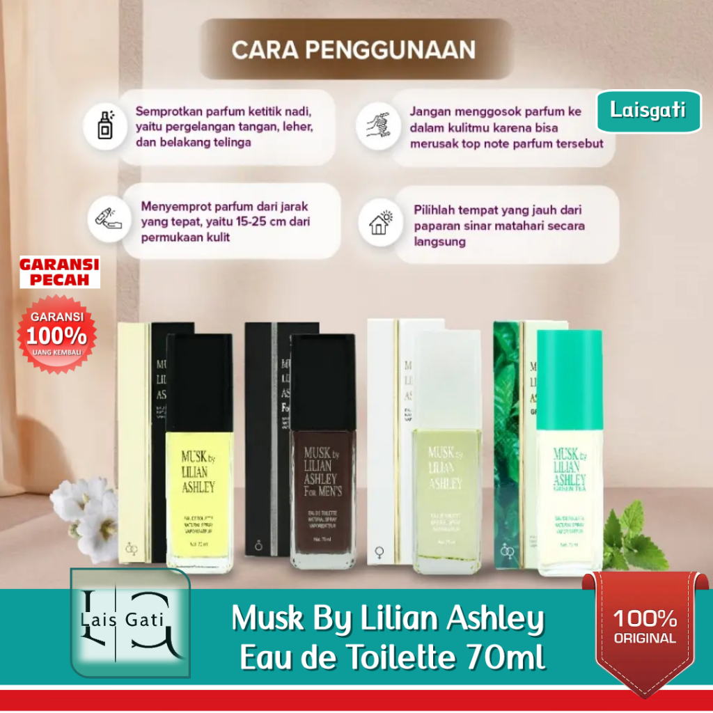 Musk by Lilian Ashley Parfum Wanita dan Pria EDT White 70ml